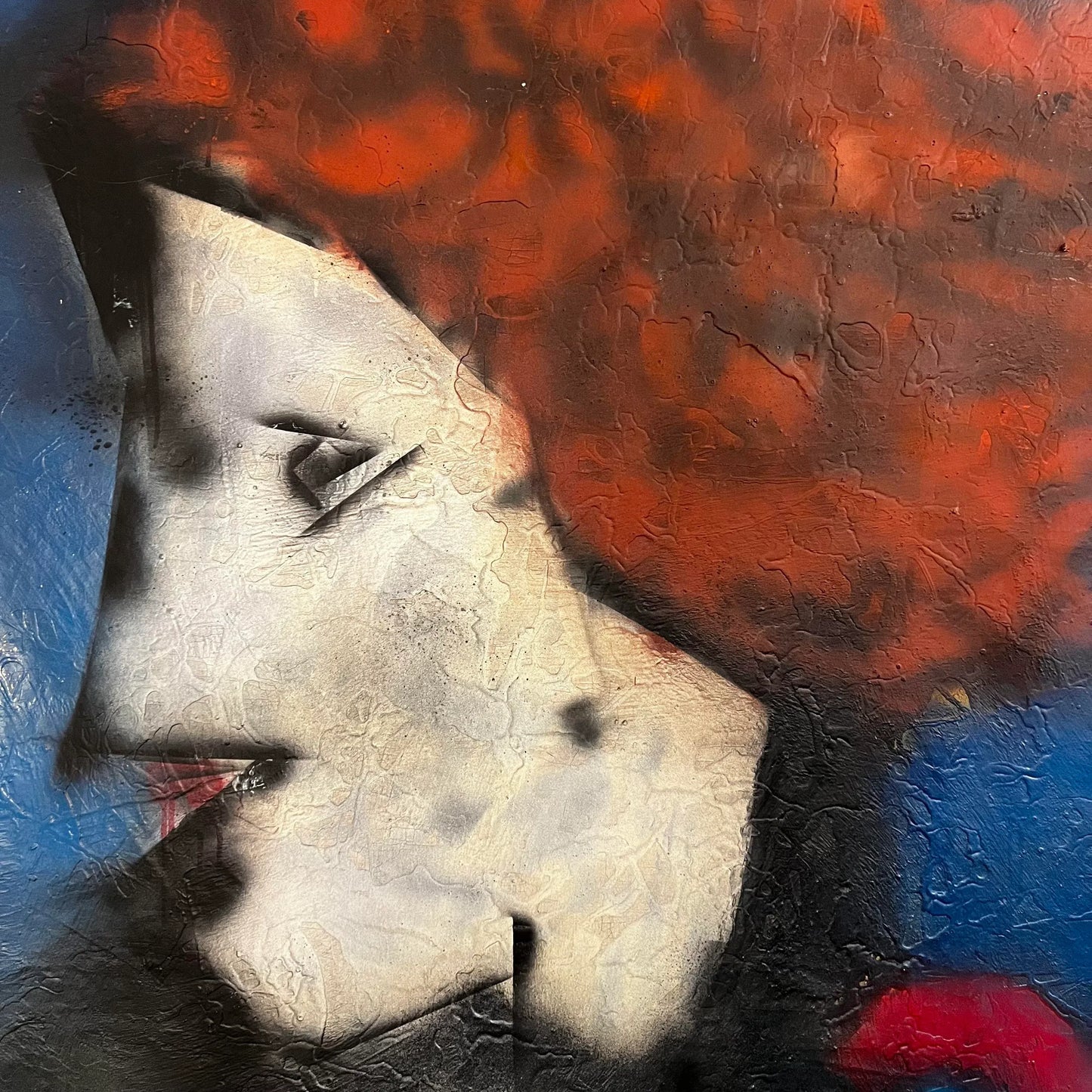 Large Portrait Painting Red Haired Woman