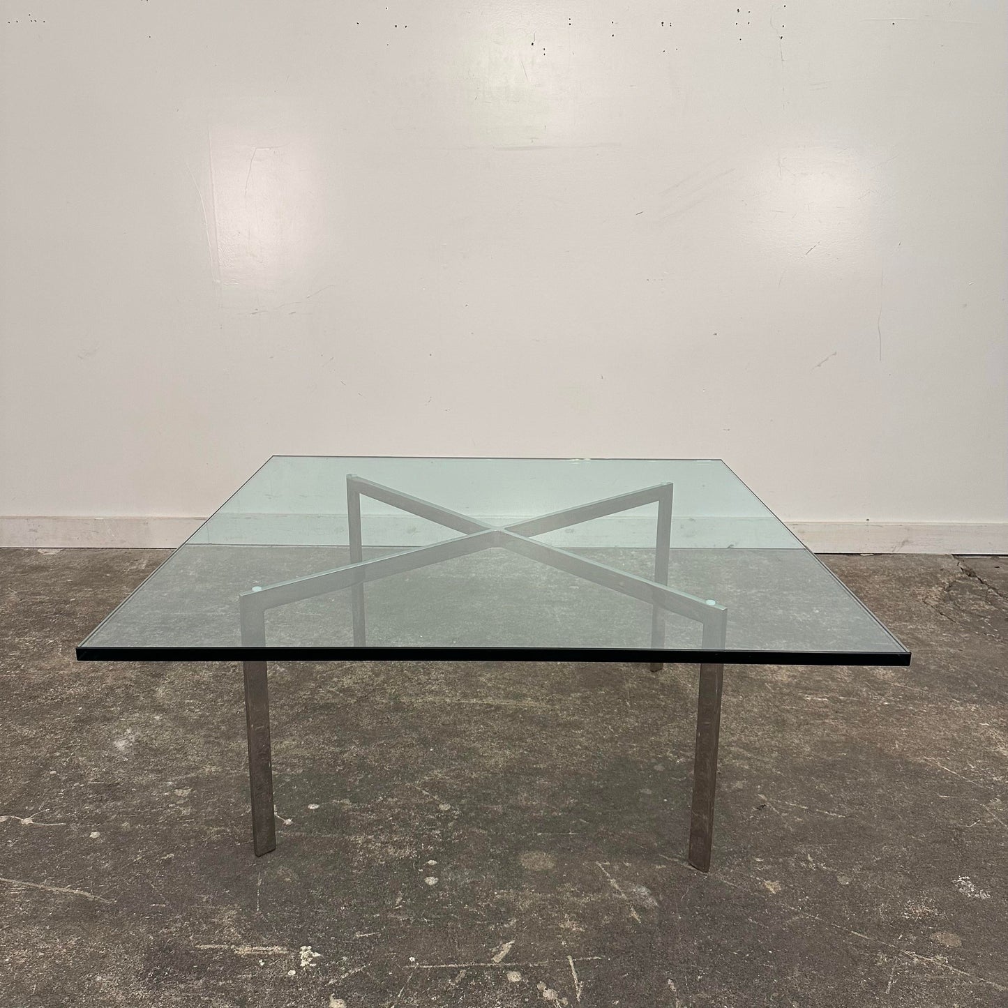 Knoll Glass Barcelona Coffee Table by Mies Van Der Rohe