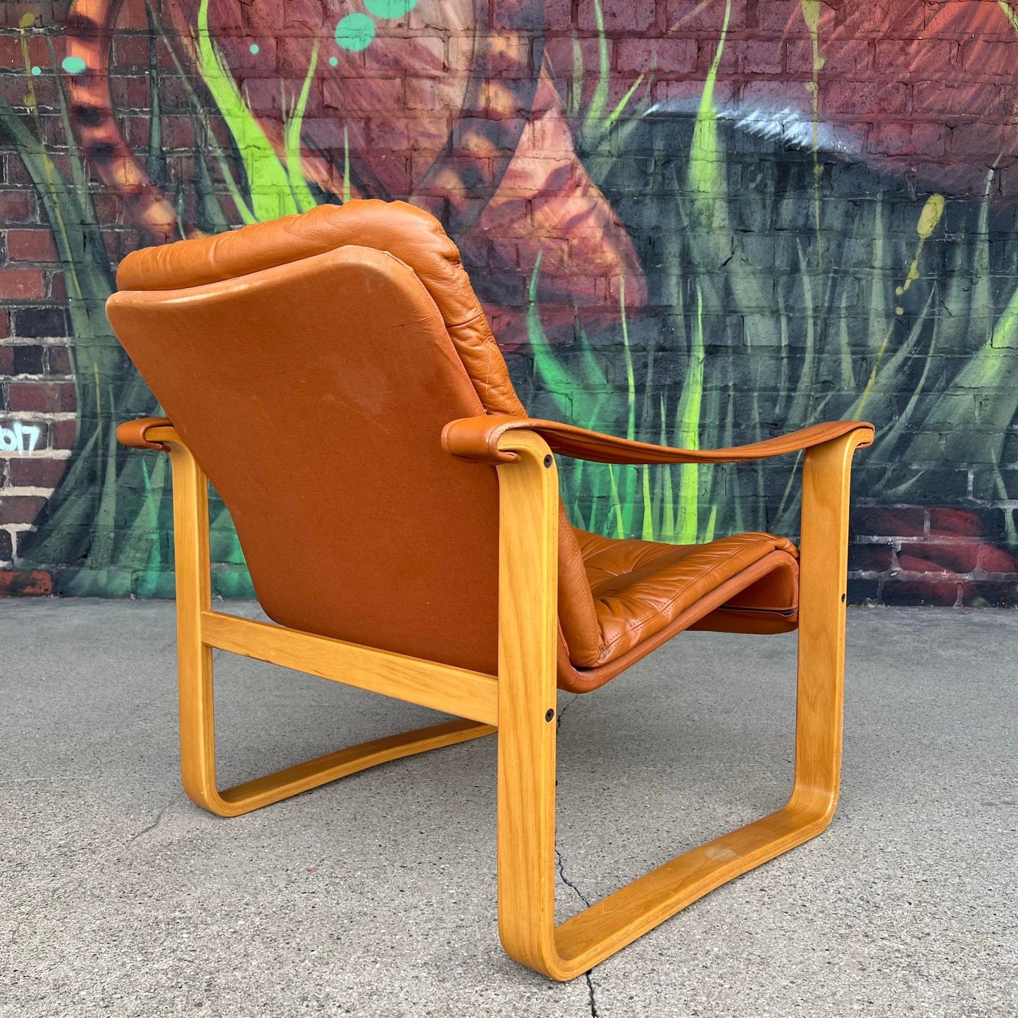 Mid Century Leather Lounge Chair Oy Bj Dahlqvist Ab Finland for B. D. Furniture