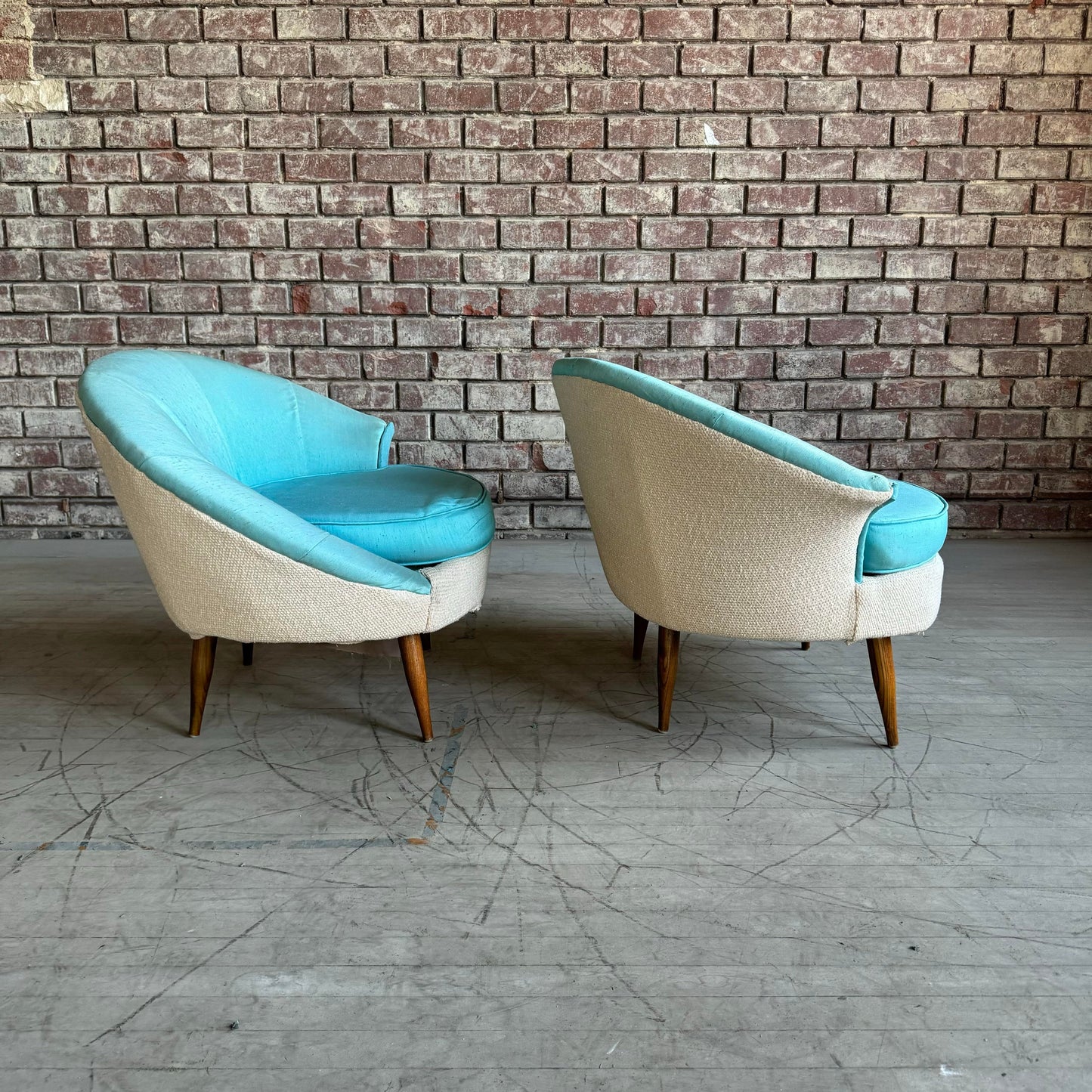 Pair of Asymmetrical Shell Chairs