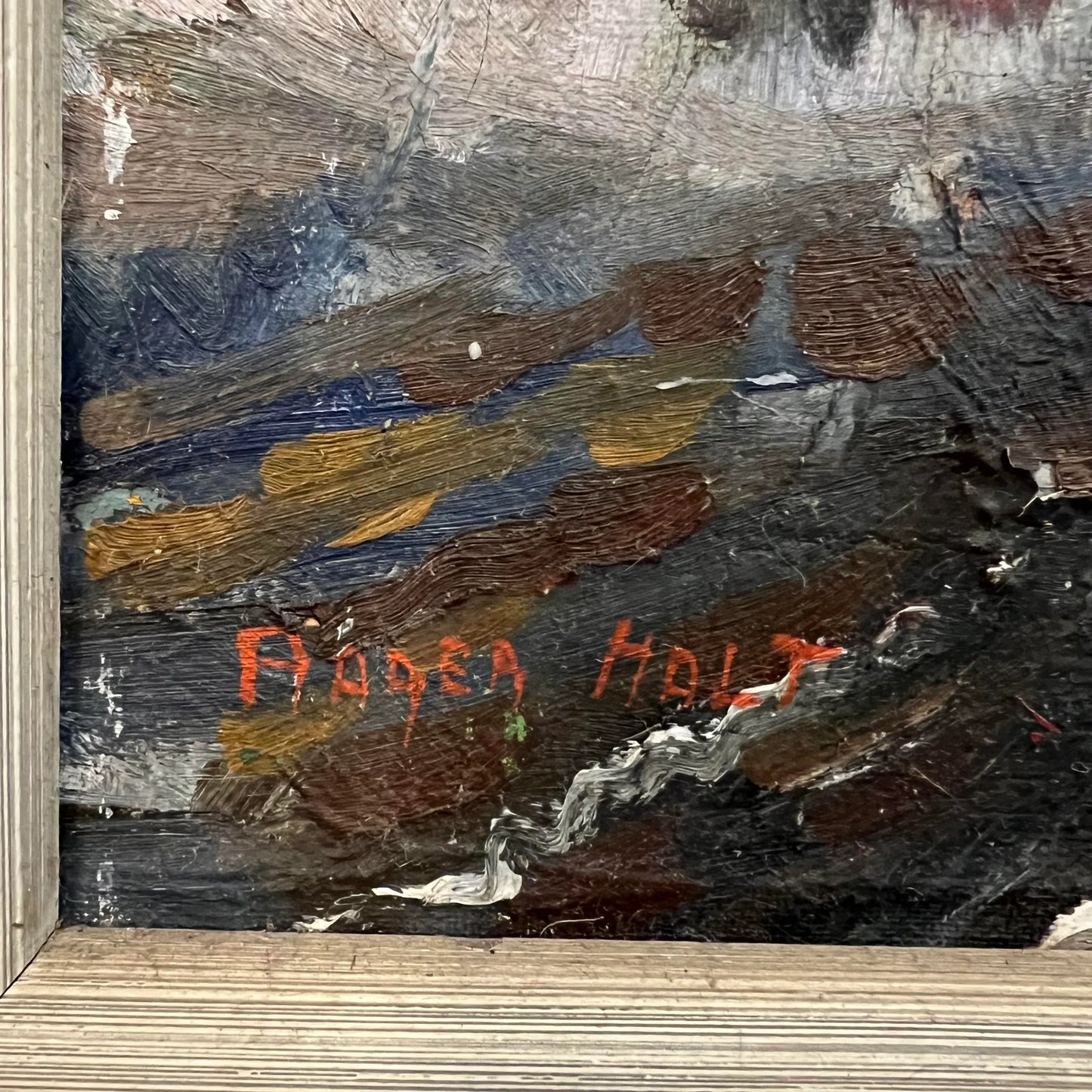 Cleveland Winter Cityscape Painting Signed Halt