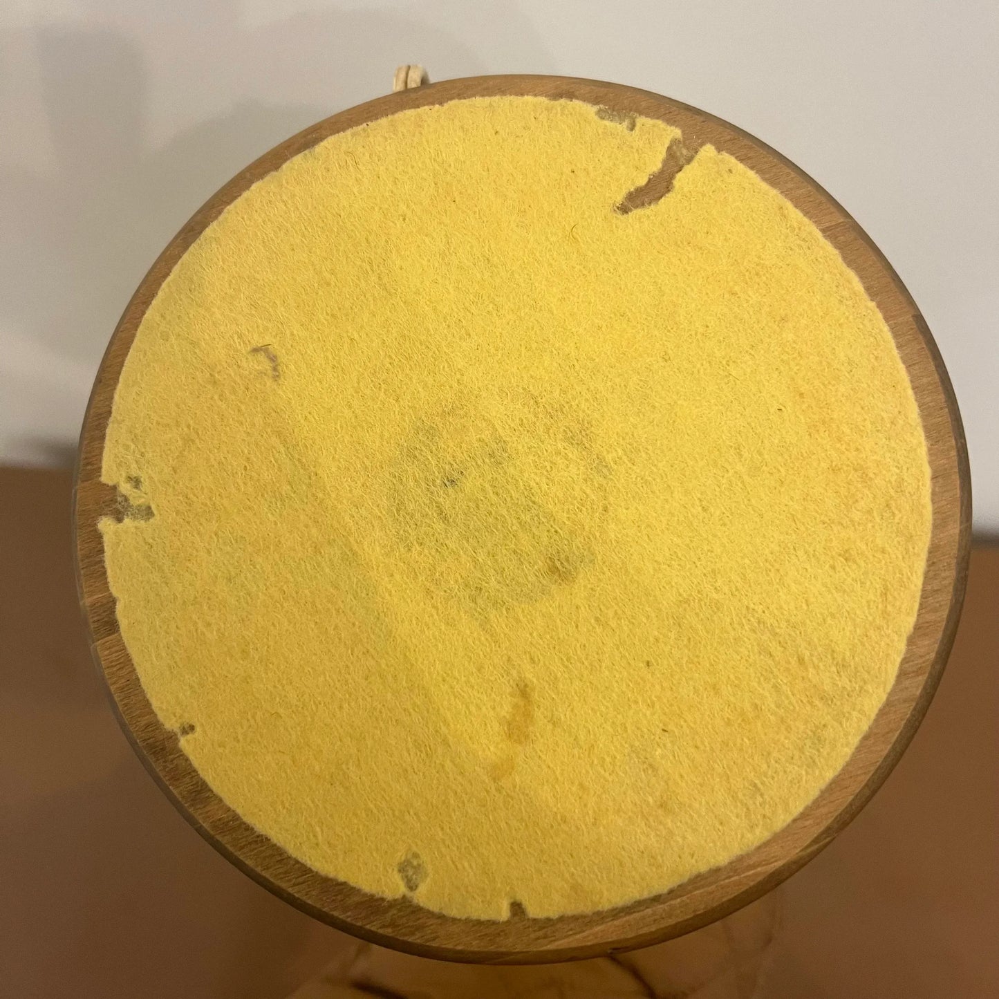 Mid Century Modern Blenko Glass Company Yellow Table Lamp, Unmarked