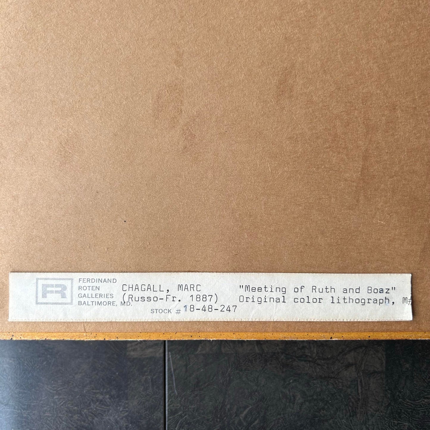 Marc Chagall "Meeting of Ruth and Boaz" Oringal Lithography