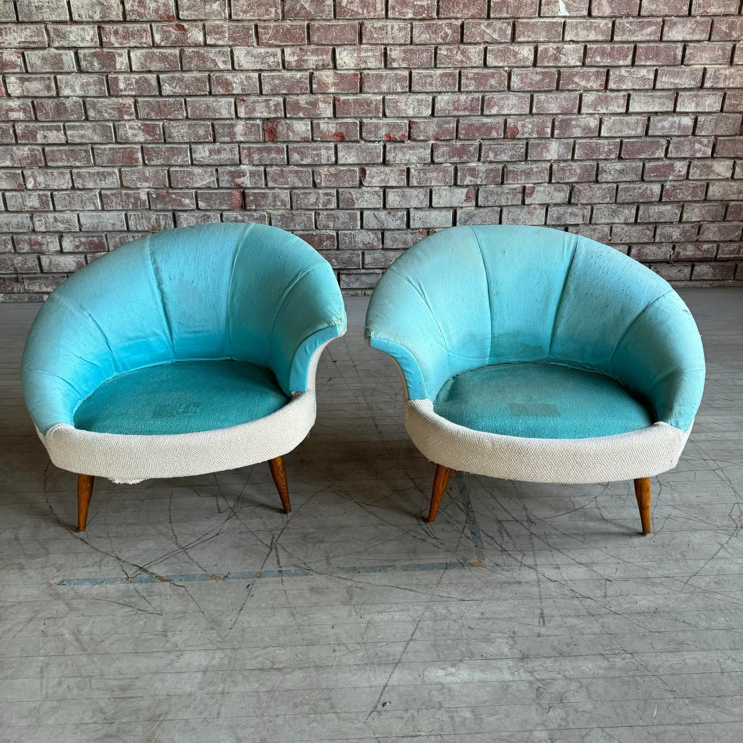 Pair of Asymmetrical Shell Chairs