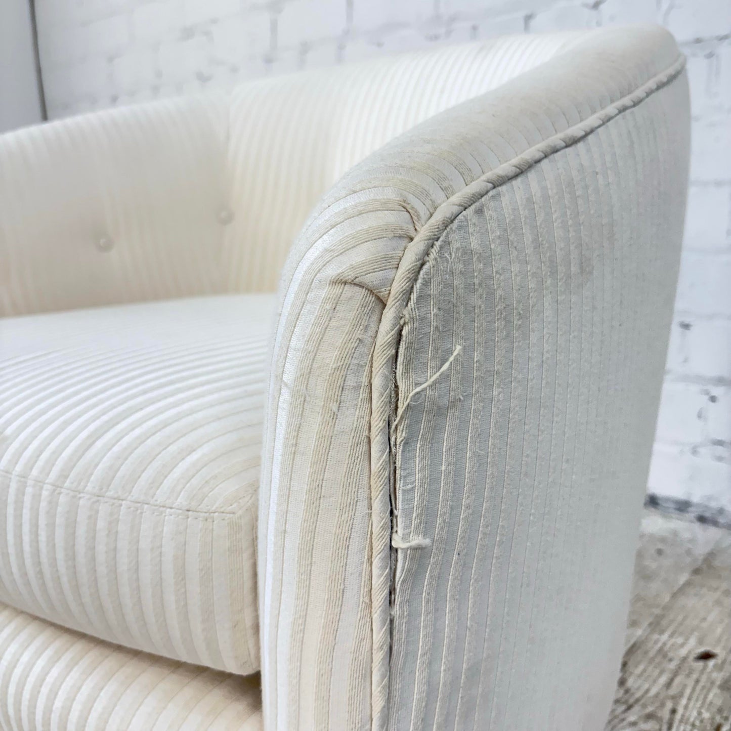 Milo Baughman Swivel Rock Barrel Chair