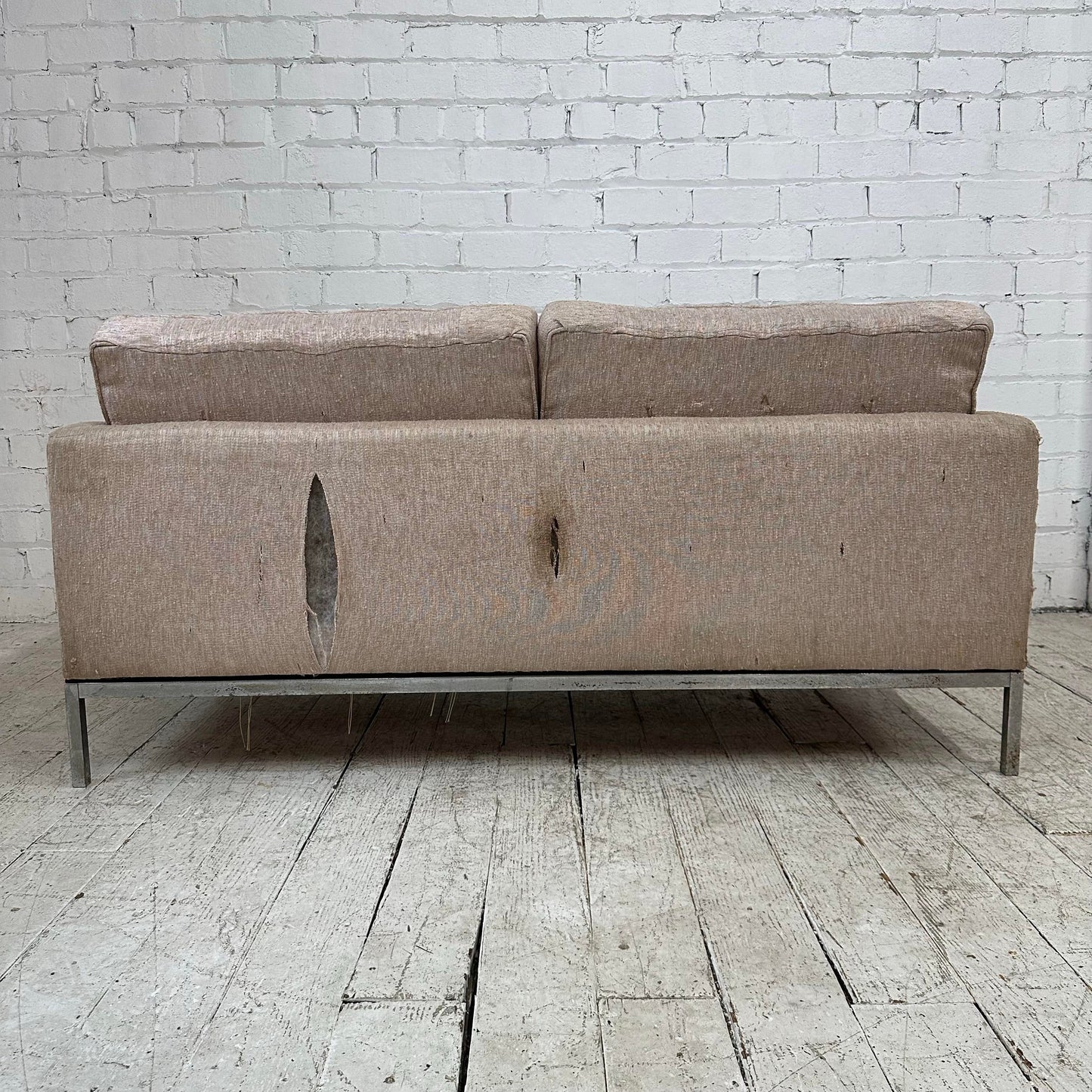 Mid Century Modern Florence Knoll Relaxed Two Seater Sofa Loveseat for Reupholstery