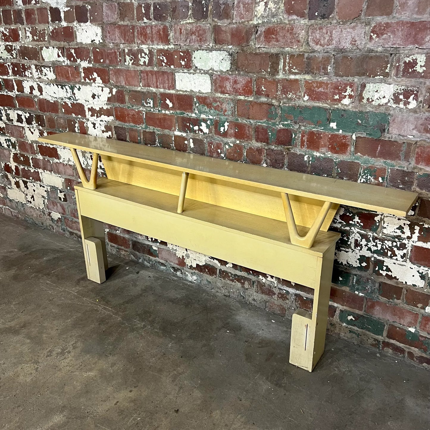 Mid Century Organic Pearsall Style Full Size Headboard Blond Light Wood