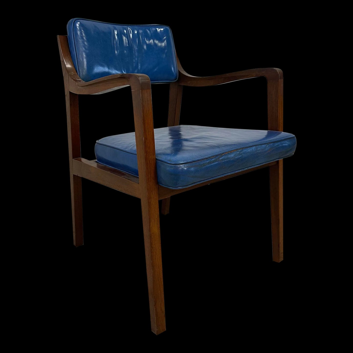 Blue Leather Dunbar Chair