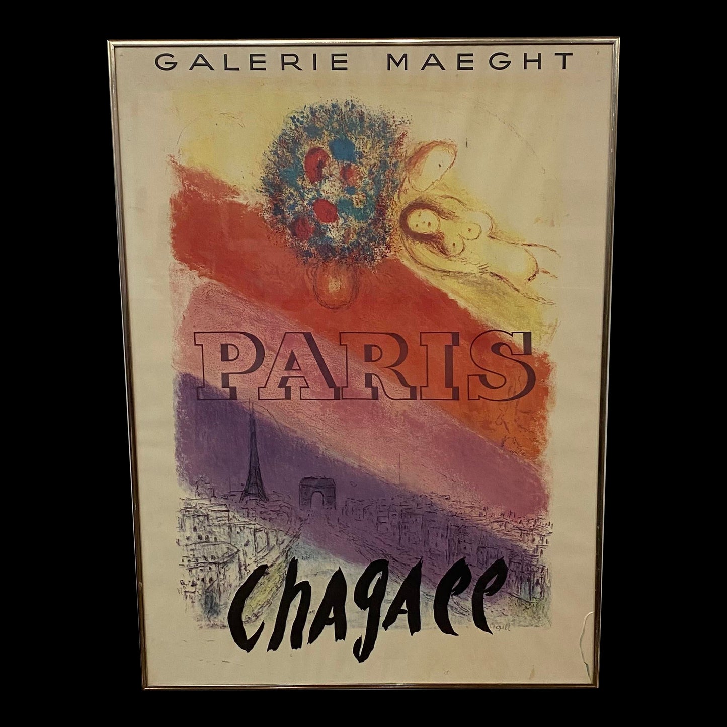 Original Galerie Maeght Paris Poster for Chagall Exhibit 1954