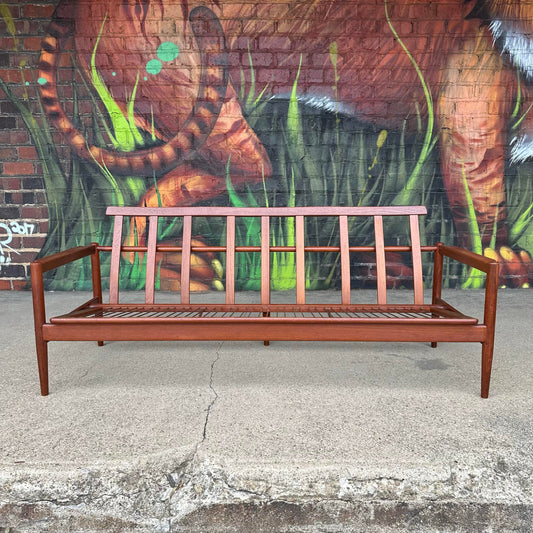 Borge Jensen Danish Modern Teak Sofa Reupholstered Cushions