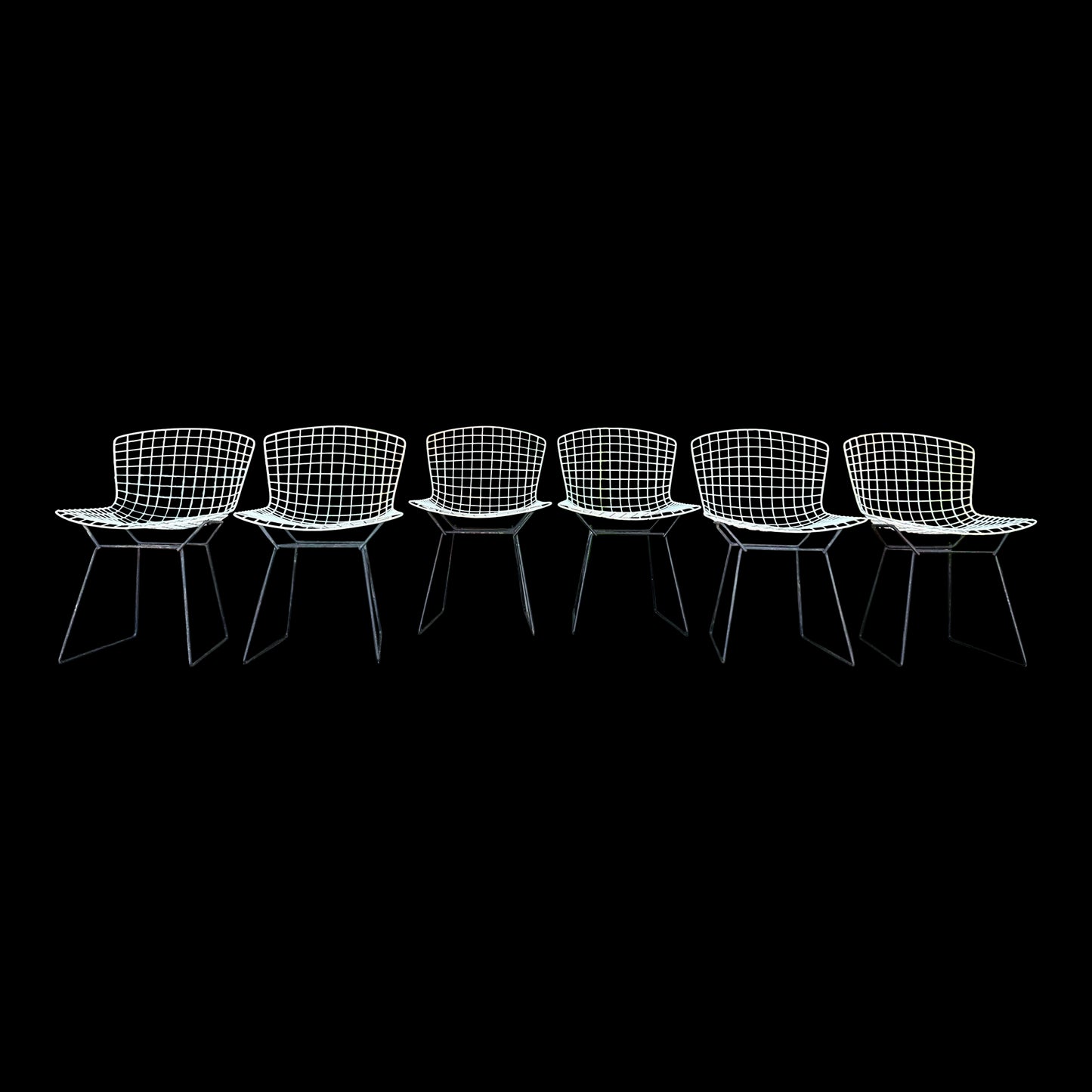 Set of 6 Harry Bertoia Wire Side Chairs for Knoll