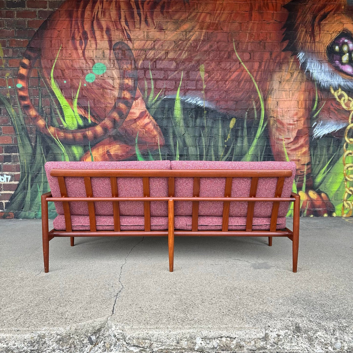 Borge Jensen Danish Modern Teak Sofa Reupholstered Cushions