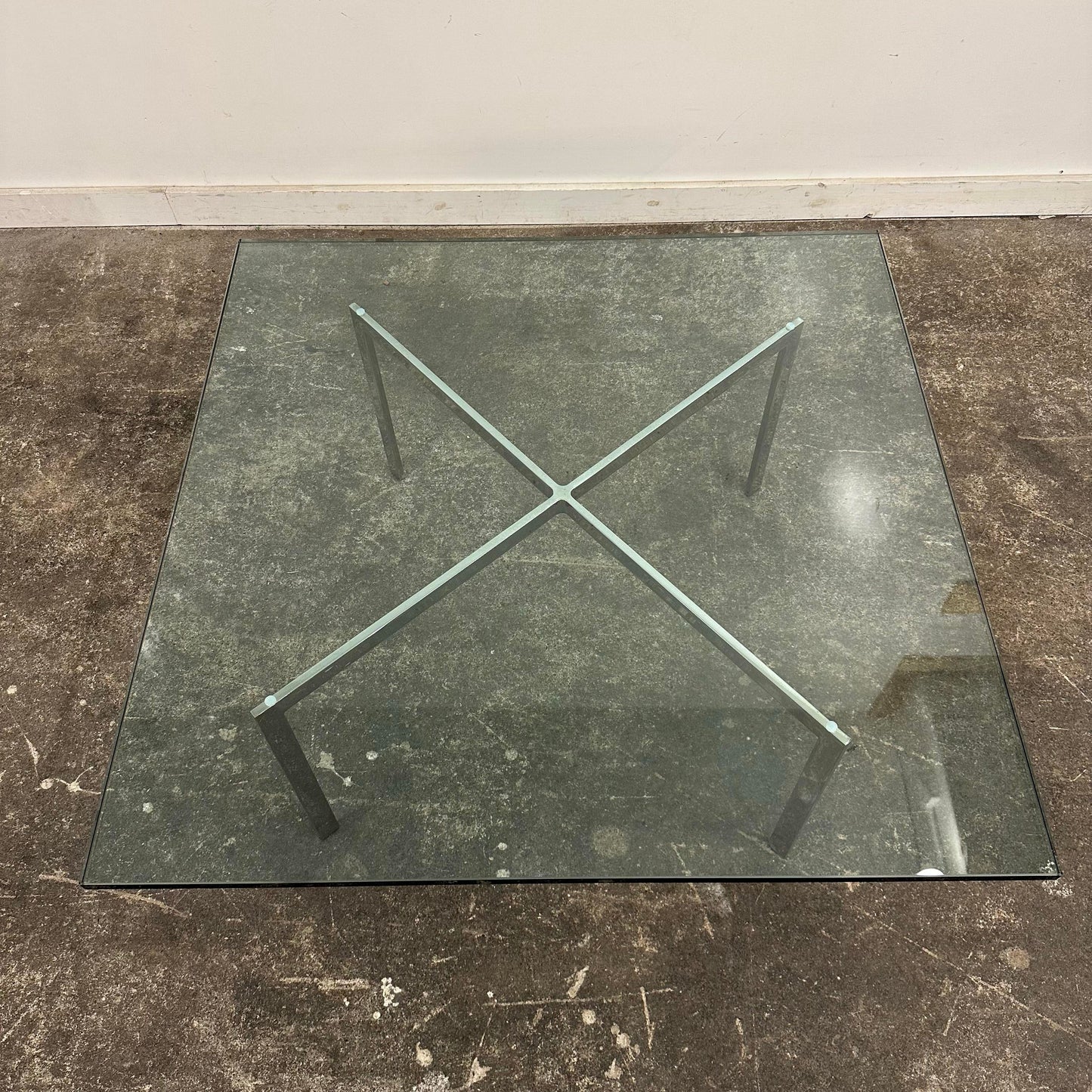 Knoll Glass Barcelona Coffee Table by Mies Van Der Rohe