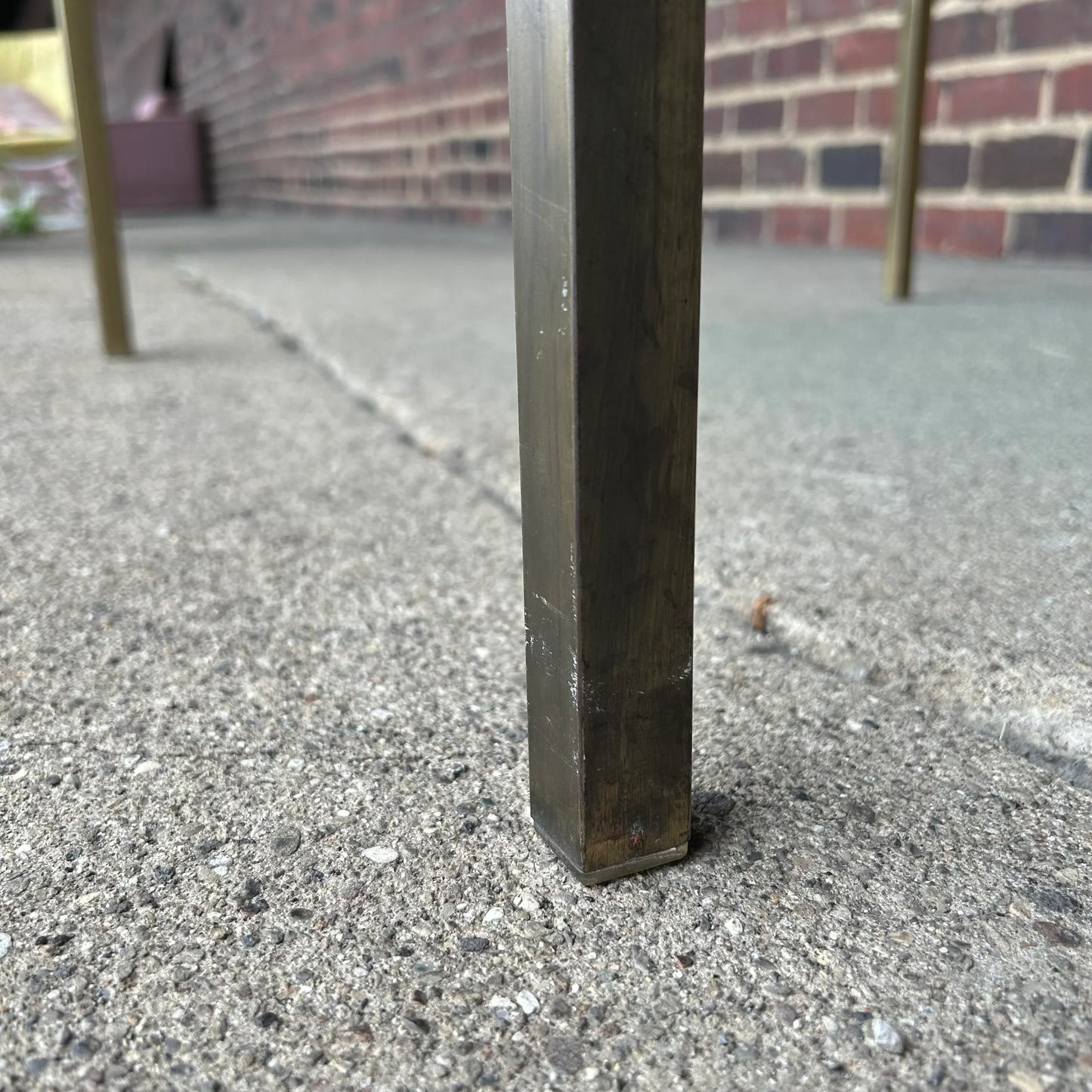 Mid Century Modern Square Bonze and Glass Coffee Table Knoll Style