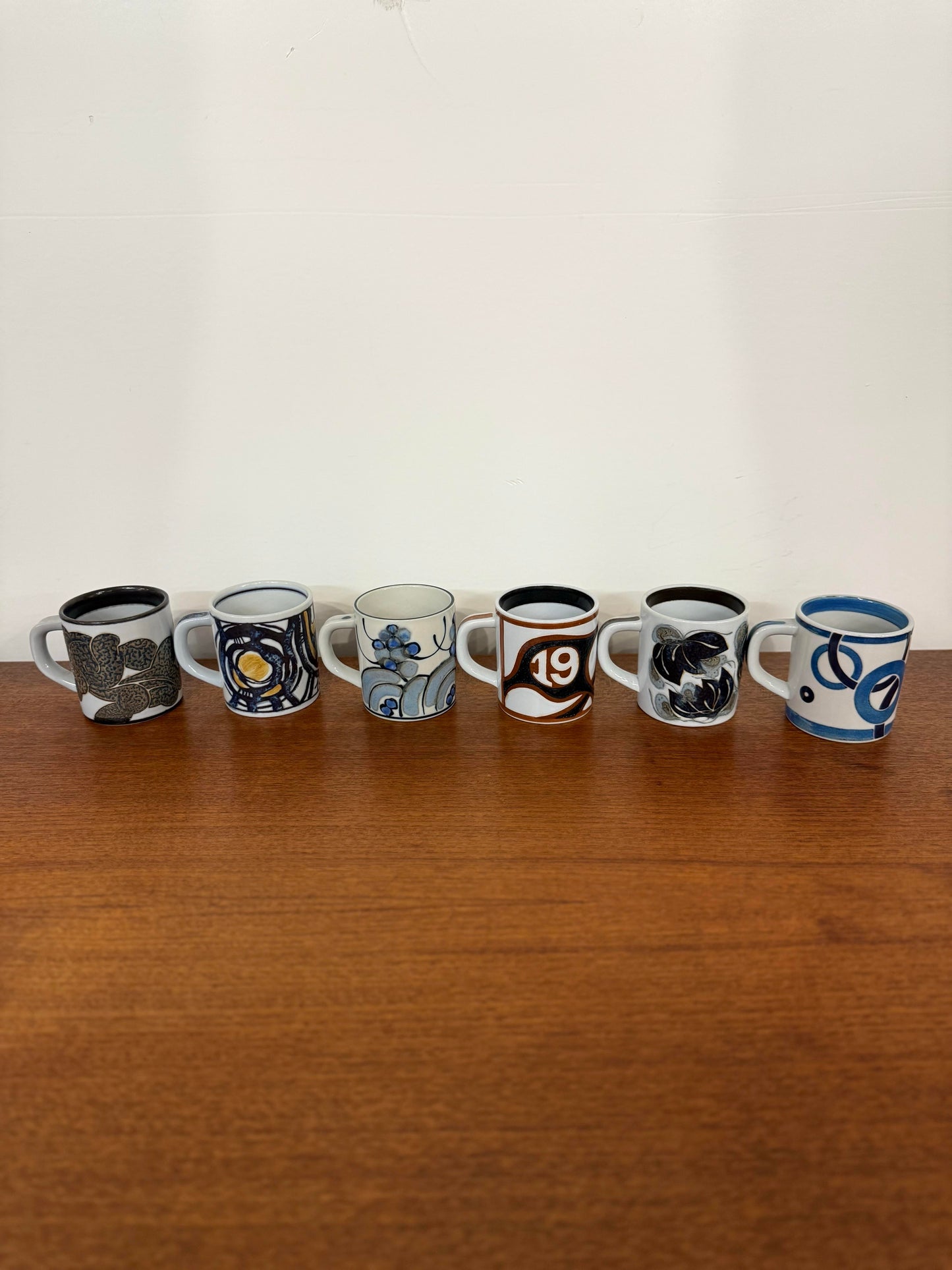 Complete Set of Royal Copenhagen Annual Mugs Small Size Years 67-14 47 Mugs Total