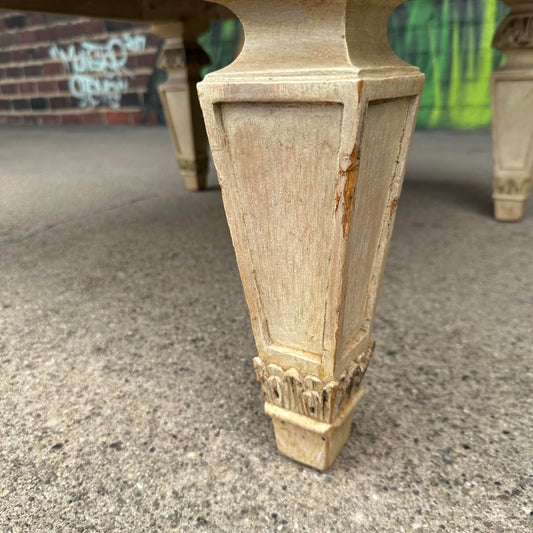 Square Asian Style Hand-Painted Mirrored Coffee Table