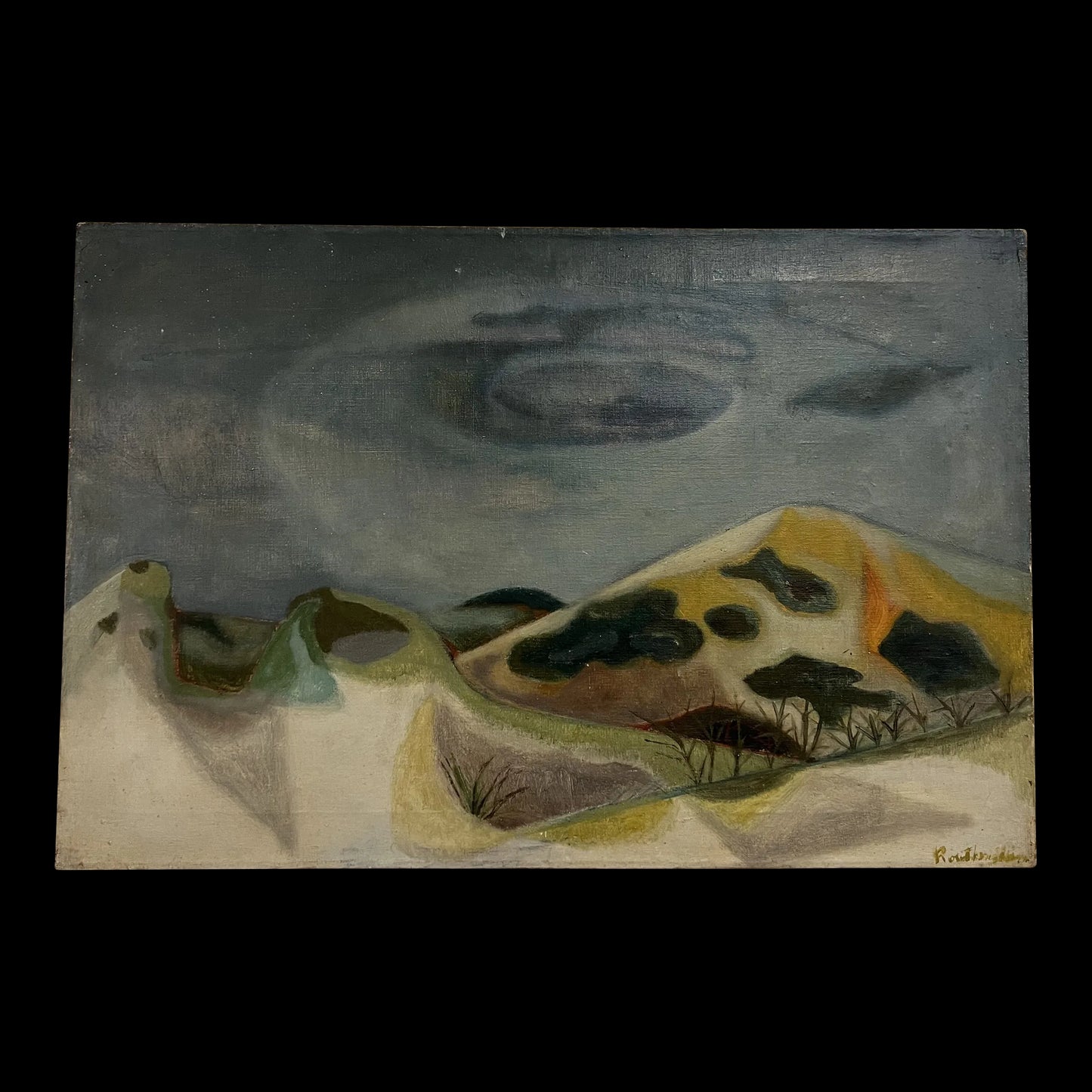 “Dunes” Oil Painting on Canvas Nyc Artist Almost a Serialist Landscape