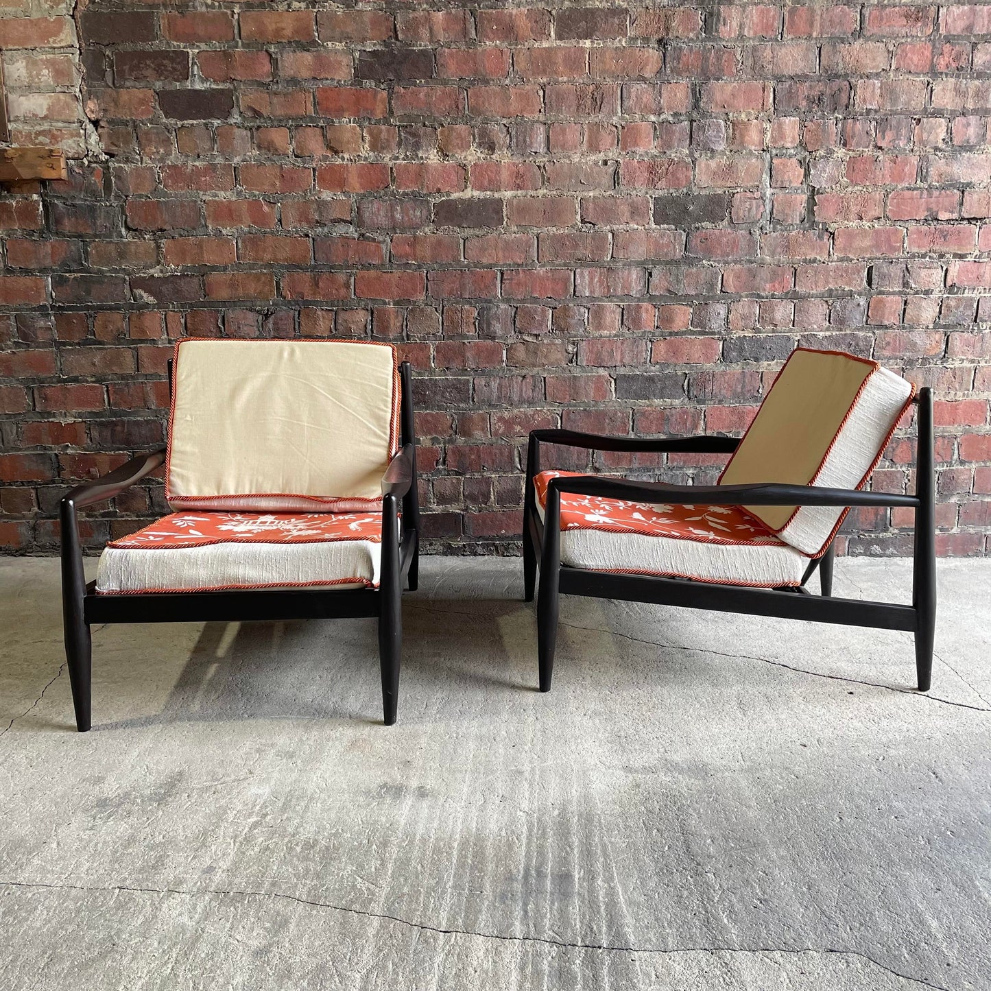 Mid Century Adrian Pearsall for Craft Associates Spindle Back Lounge Chairs, Unmarked - a Pair