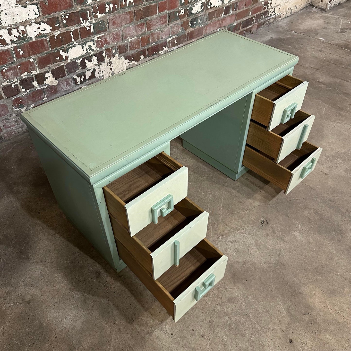 Kittinger Mandarin Vanity With Mohair Stool