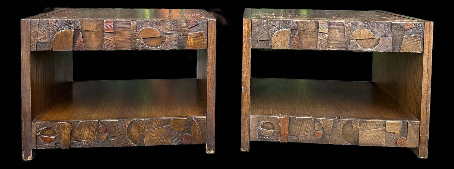 Pair of Lane Brutalist End Tables