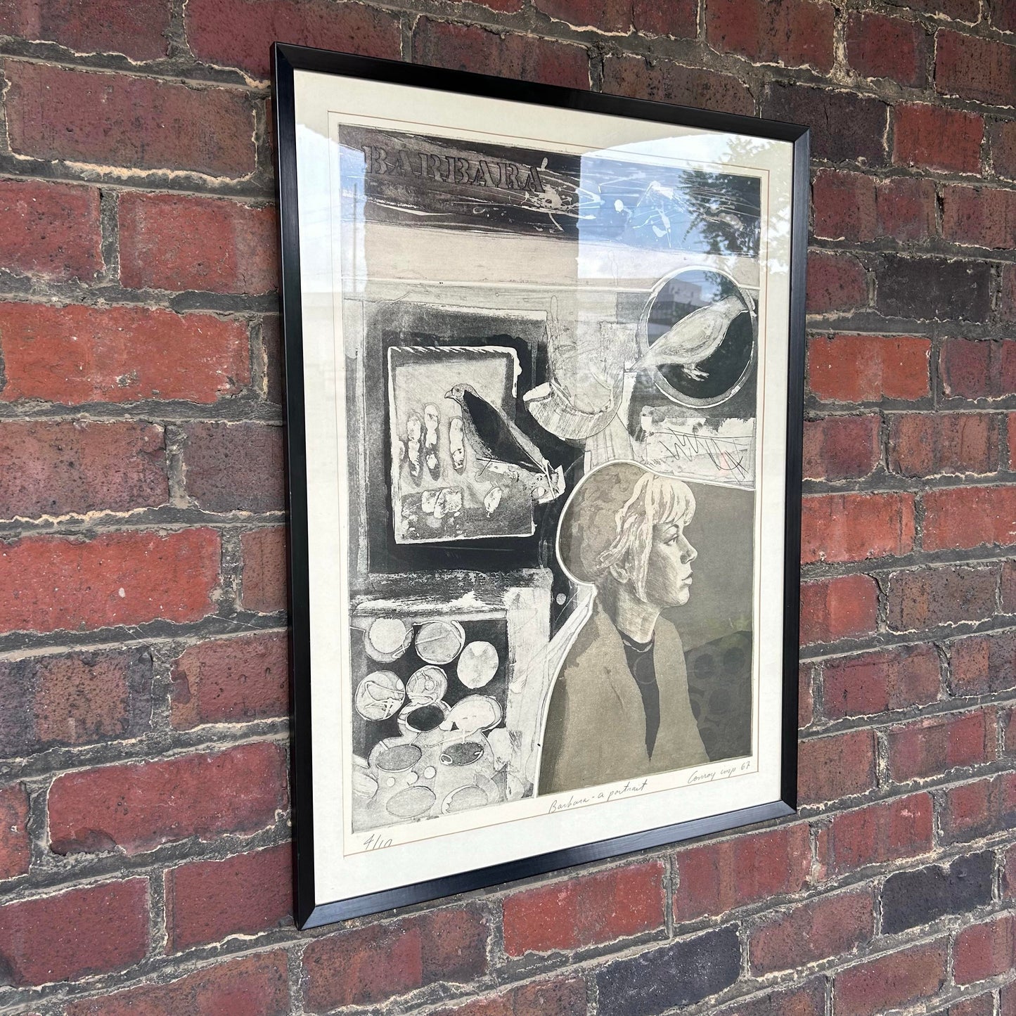 Conroy Hudlow 1967 Signed Etching Print “Barbara - a Portrait” 4 of 10