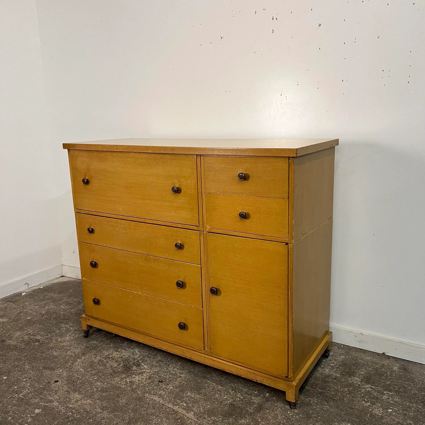 Tall Robsjohn Gibbings for Widdicomb Chest With Secretary Desk