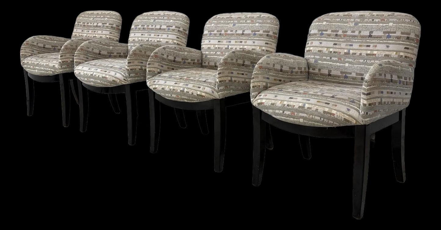 Set of 4 Milo Baughman Arm Dining Chairs