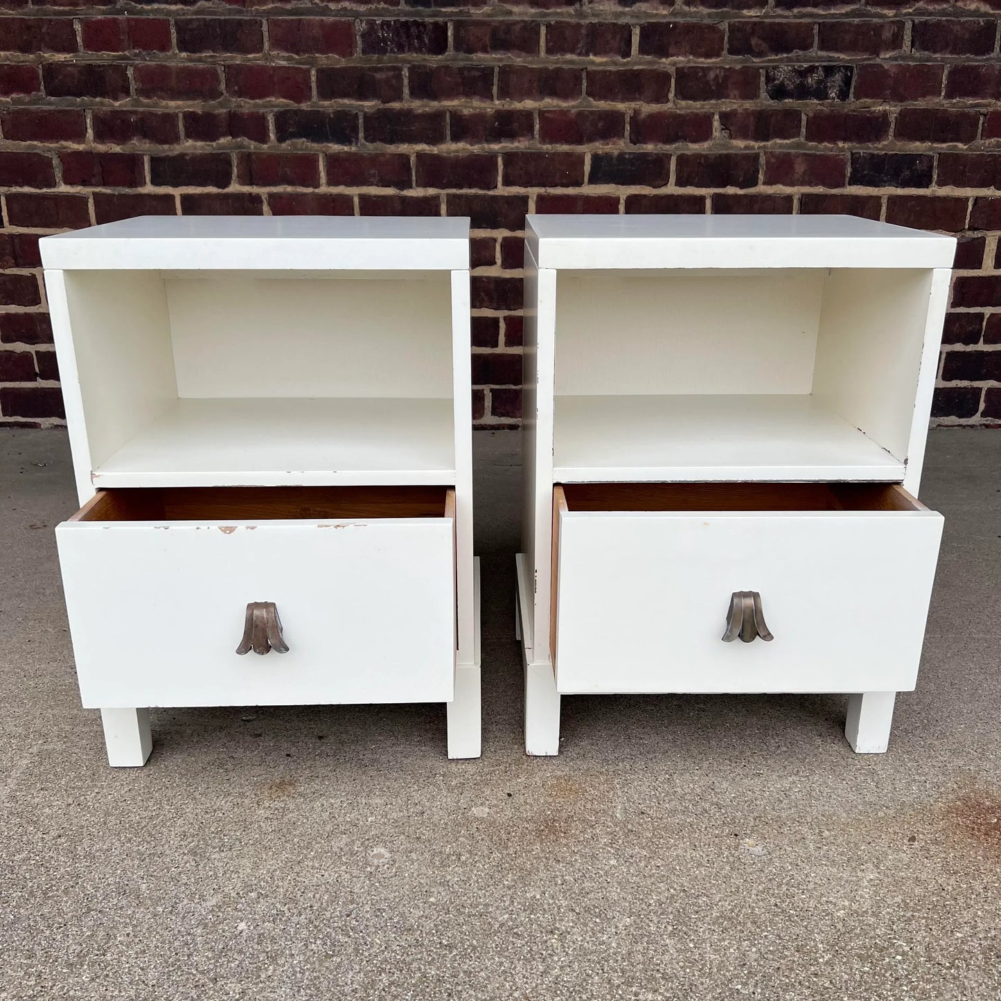 Pair of Widdicomb Night Stands Brass Pulls Gibbings?