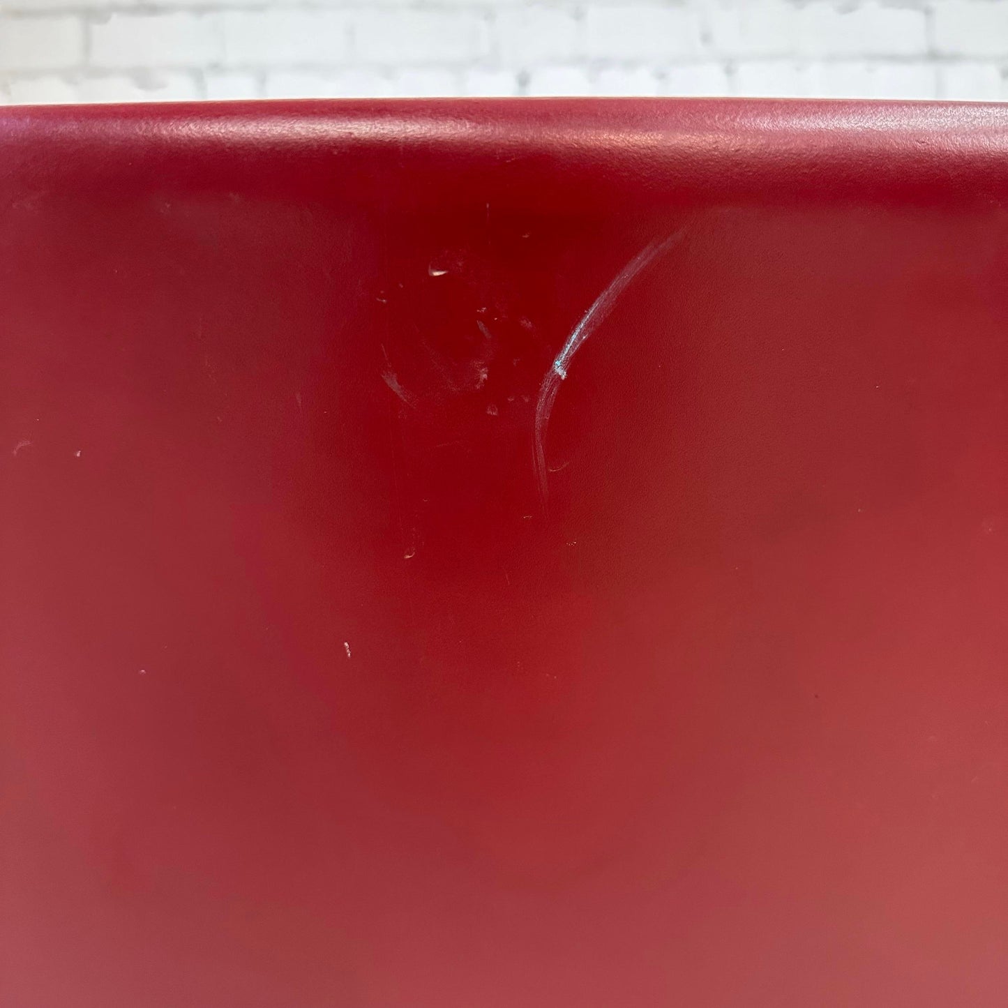 Maroon Leather and Chrome Italian Designed Chair by Arper.