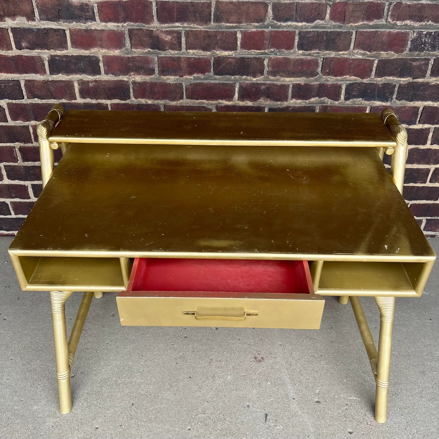 Tommi Parzinger Rattan Bamboo for Willow and Reed Desk.