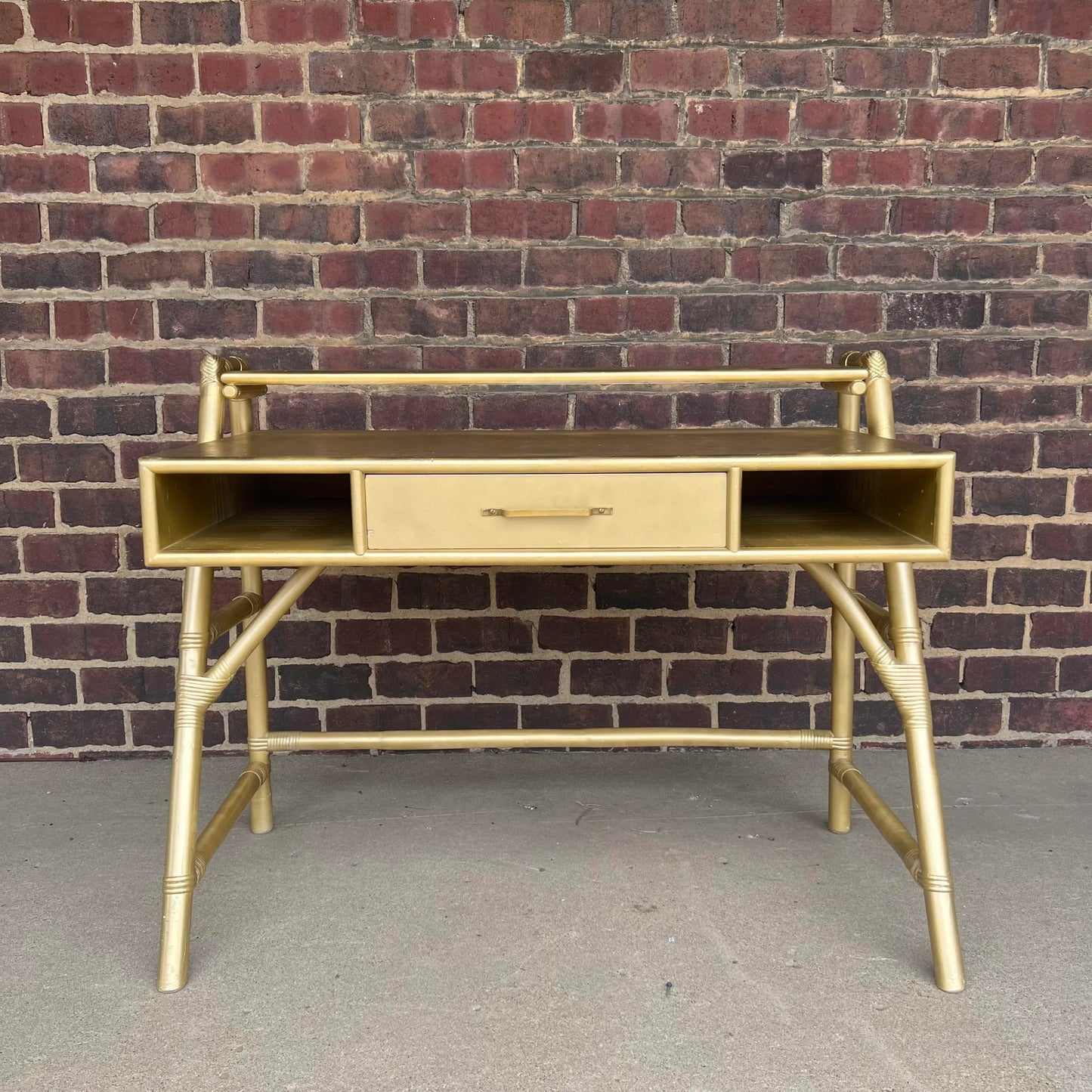 Tommi Parzinger Rattan Bamboo for Willow and Reed Desk.