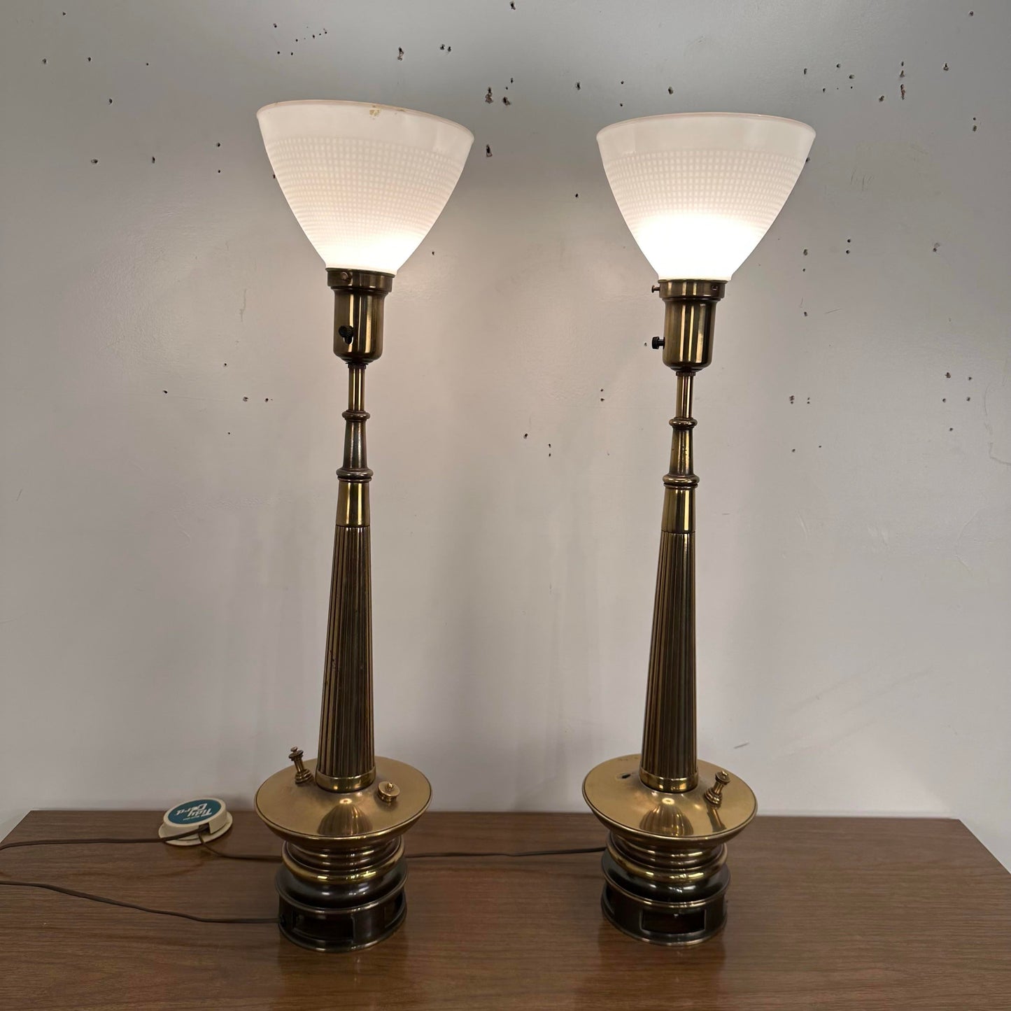 Mid Century Modern Pair of Brass Stiffel Table Lamps
