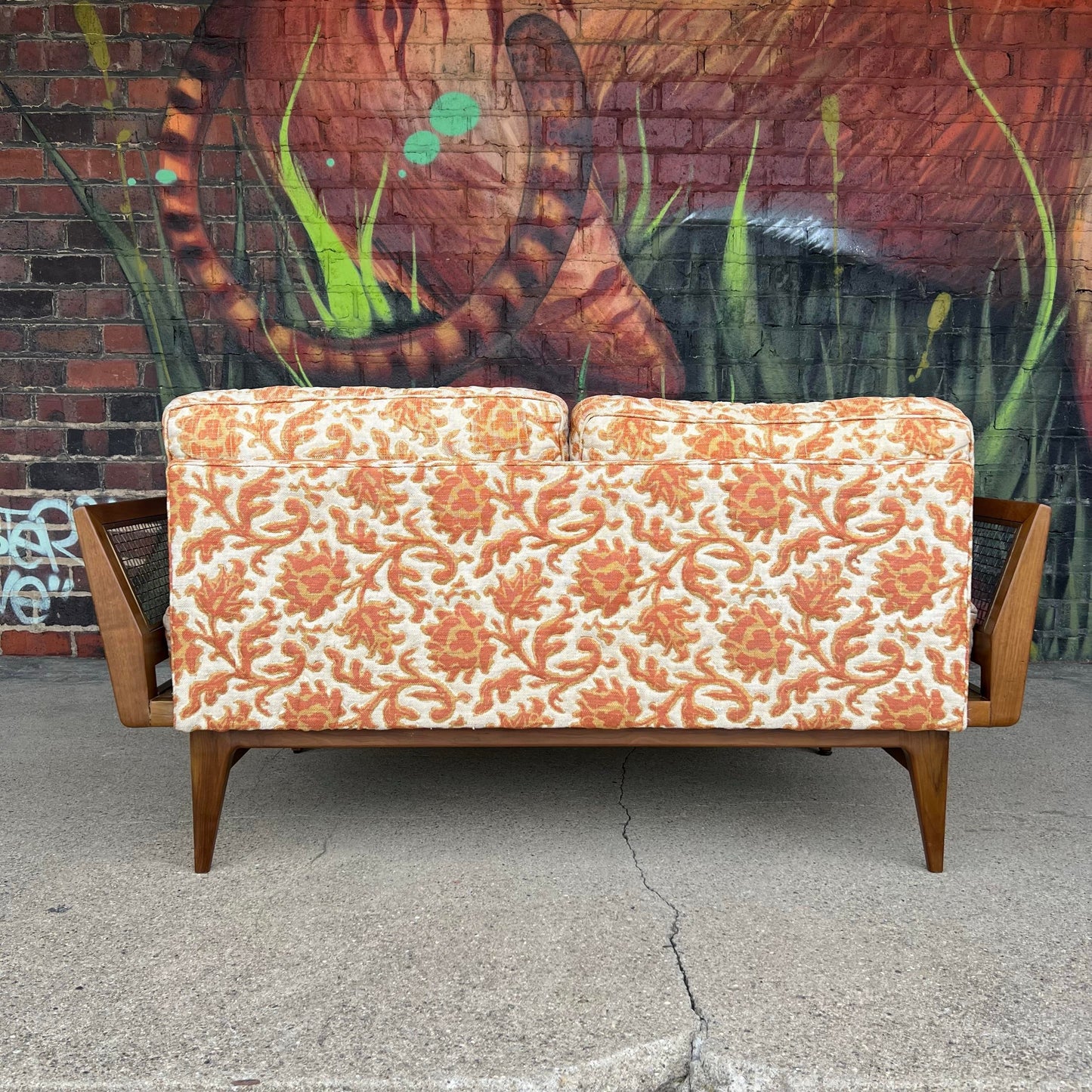 Mid Century Modern Bertha Schaeffer Sofa for Singer & Sons Loveseat