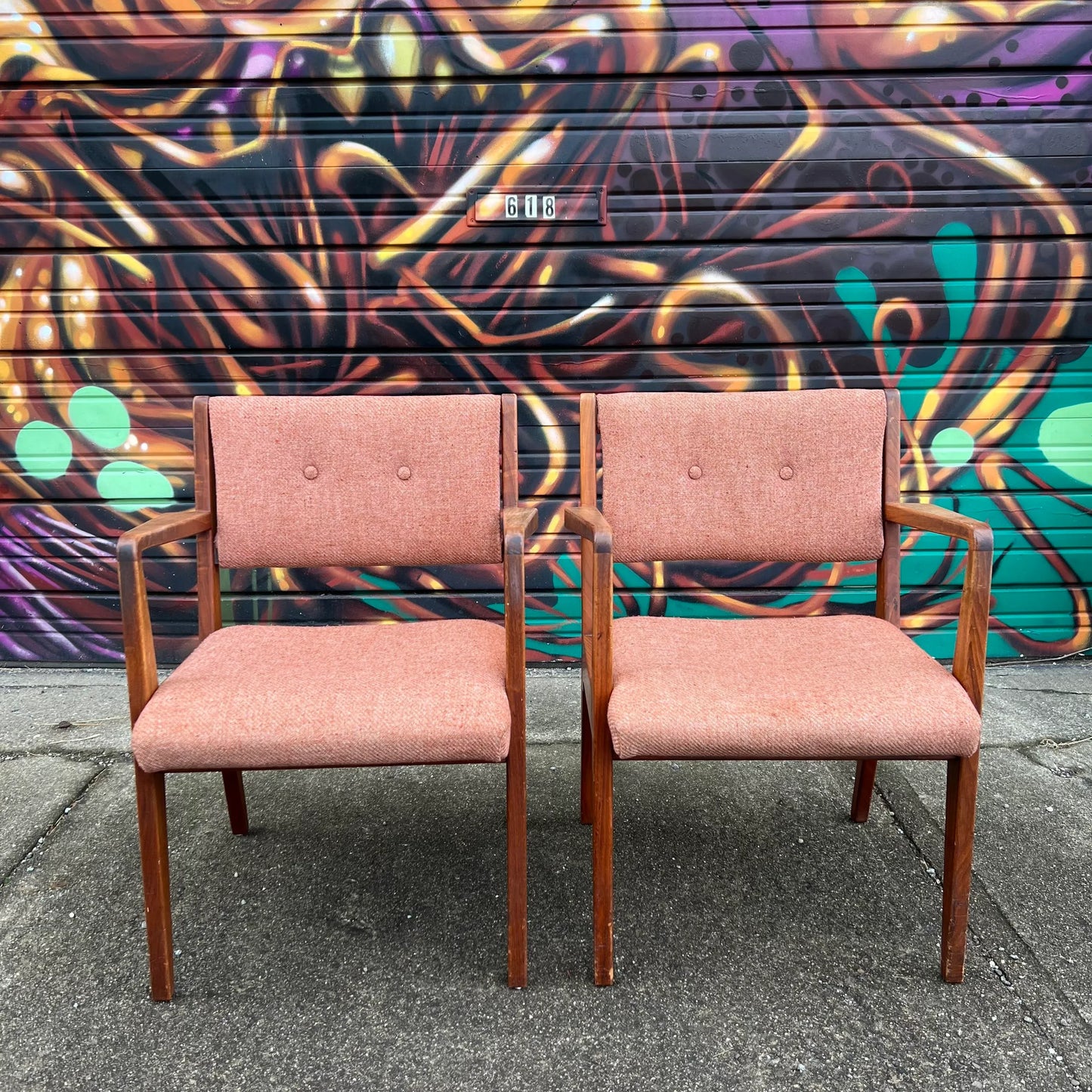 Pair of Jens Risom Arm Chairs