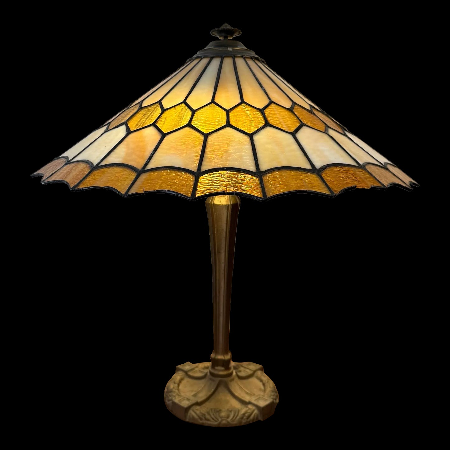 Antique Stained Glass Tiffany Style Table Lamp