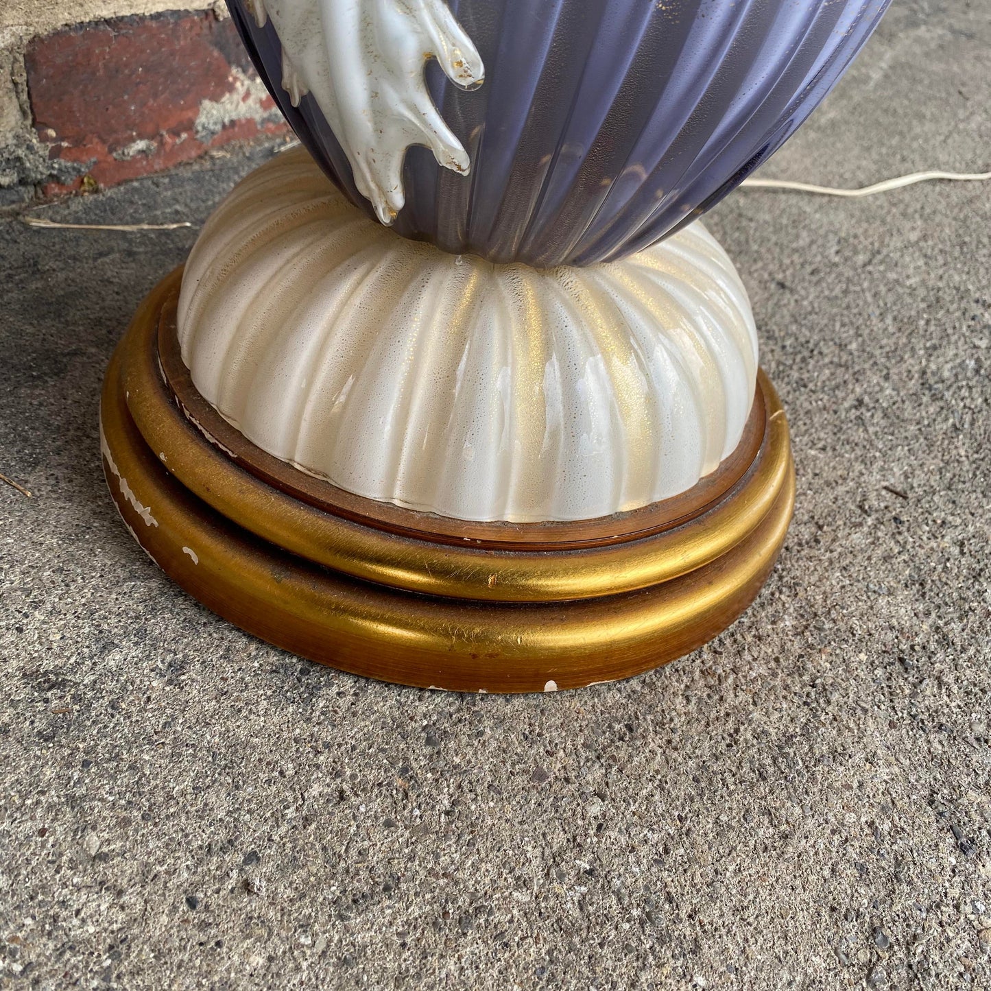 Mid-Century Modern Purple Murano Glass Table Lamp