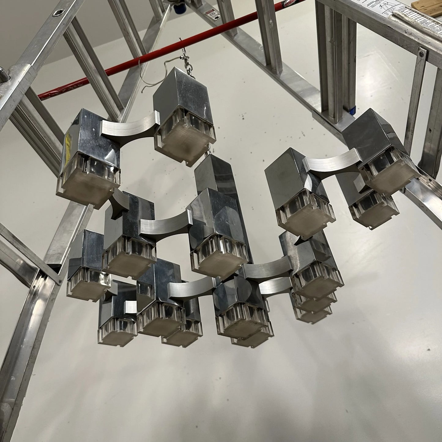 Mid Century Modern Gaetano Sciolari Cubic Chandelier “Ice Cube”