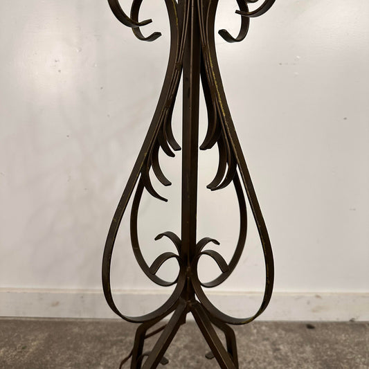 French Art Deco Wrought Iron Floor Lamp