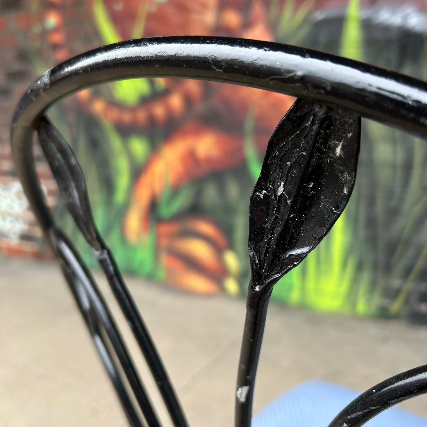 Mid 20th Century Salterini Outdoor Dining Chair Flower Stem Design, Attributed