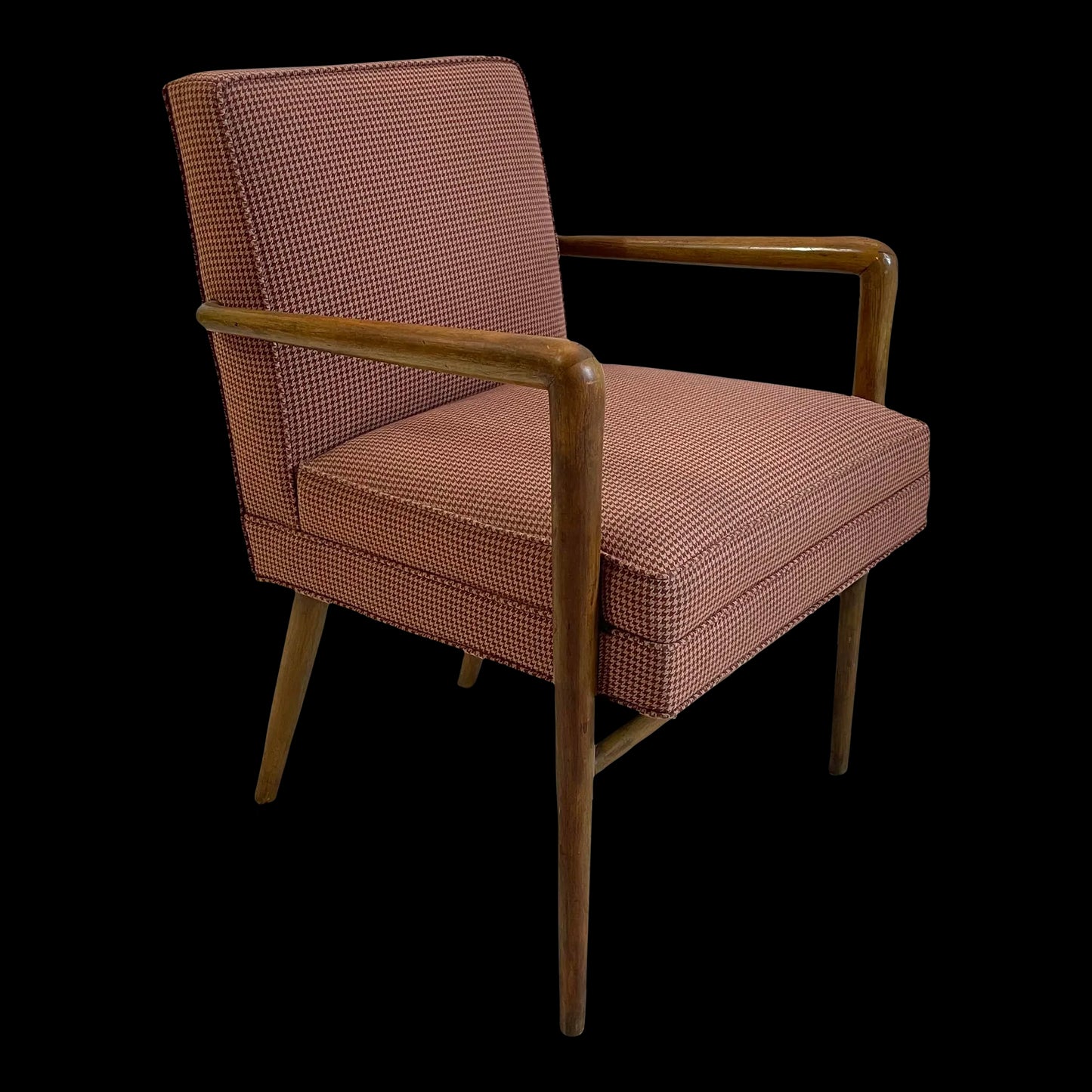 Mid 20th Century Red Checked Fabric Chair