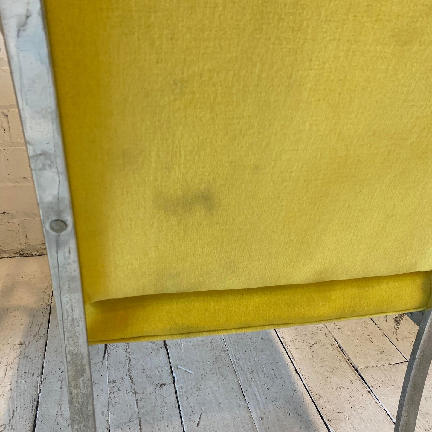 Mid 20th Century Yellow and Chrome Dining Chairs in the Style of Milo Baughman - Set of 4