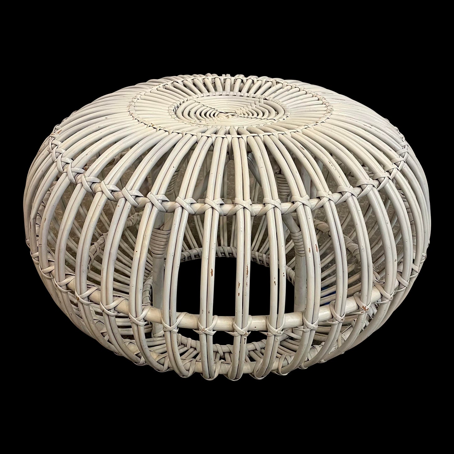 Mid Century Modern Franco Albini Rattan Pouf Ottoman