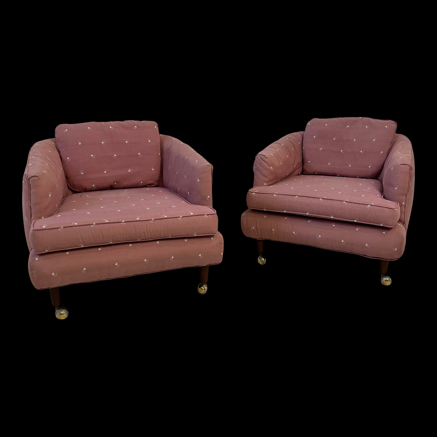 Pair of Drexel Club Chairs on Casters
