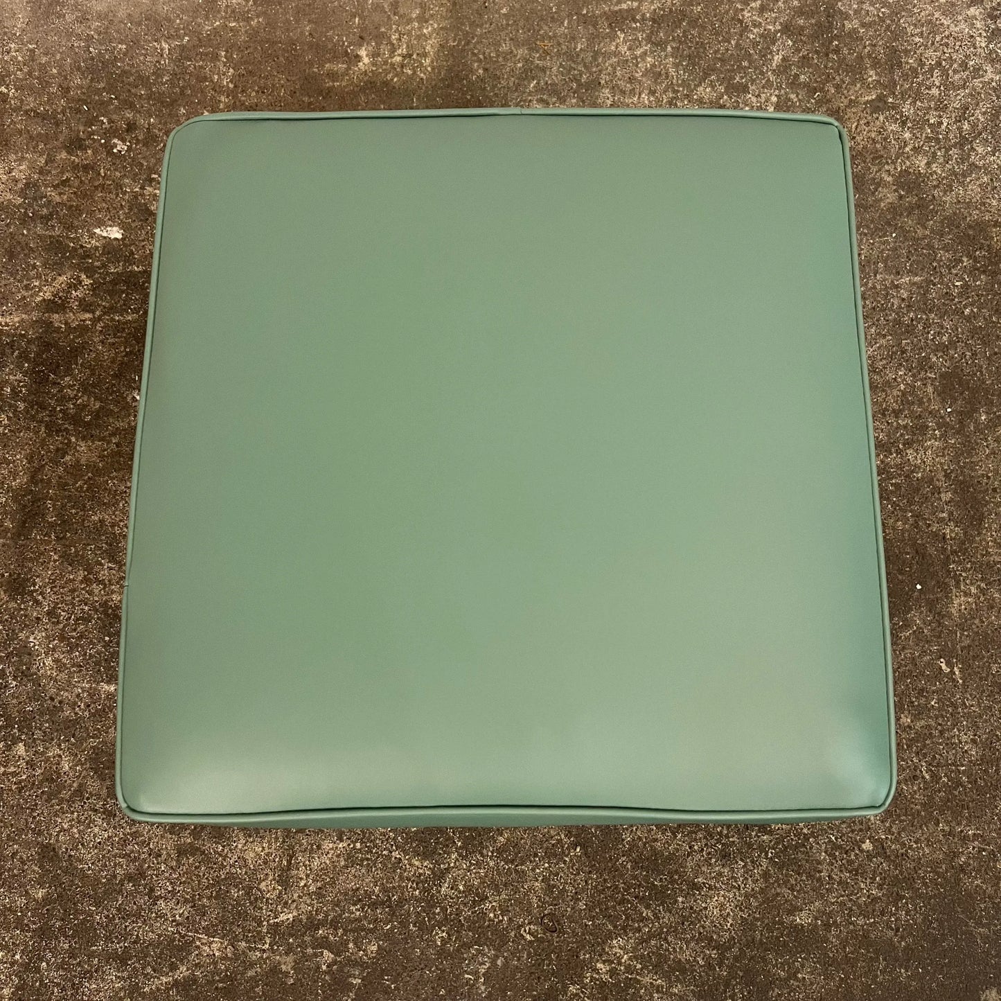 Paul McCobb Style Ottoman Teal Leatherette Vinyl