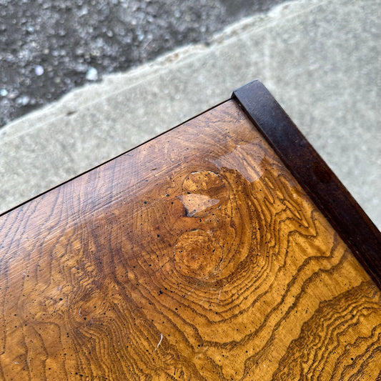 Century Furniture Burl and Brass Petit Chest of Drawers