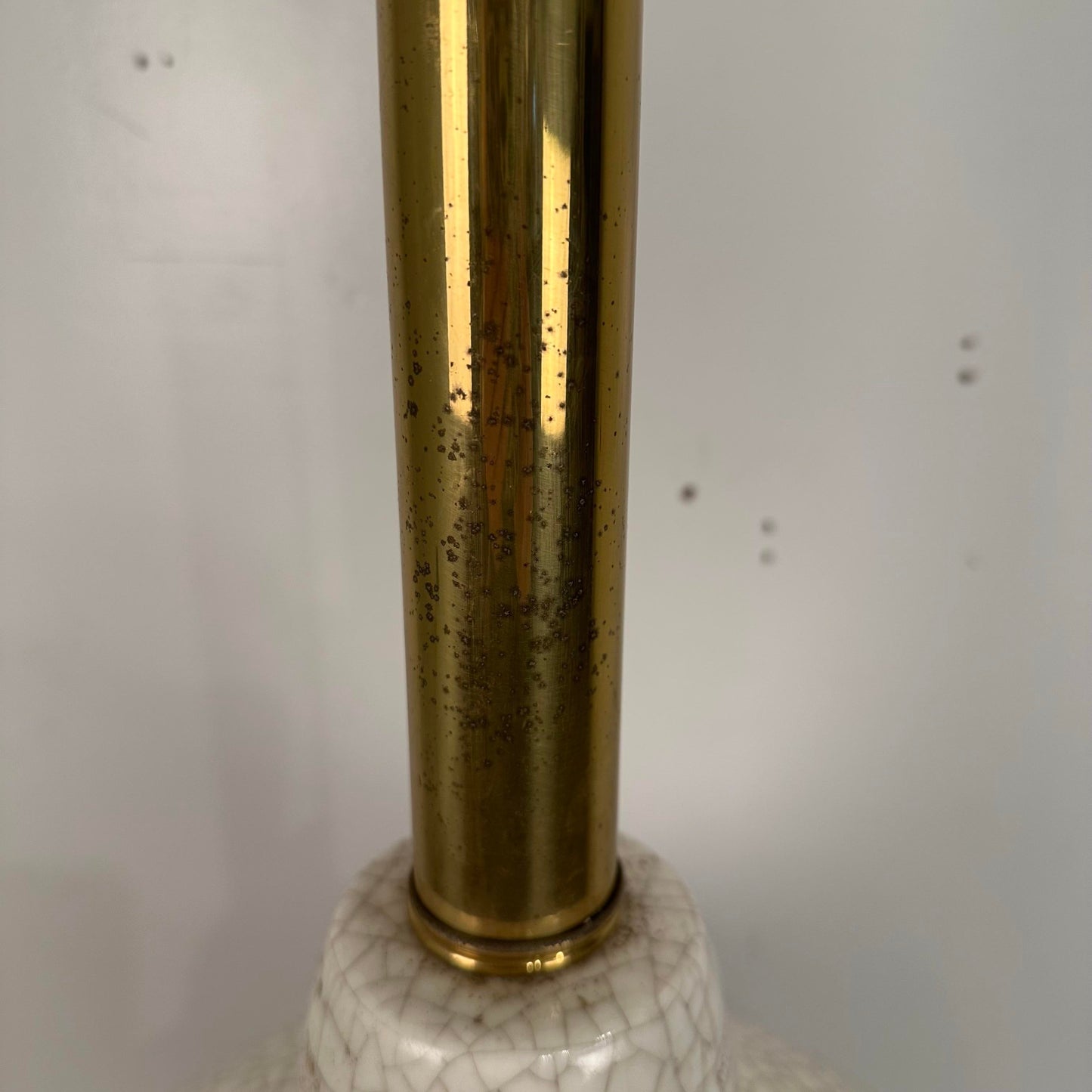 Mid Century Modern Large Scale Ceramic Chinoiserie Knight Table Lamp. James Mont Style