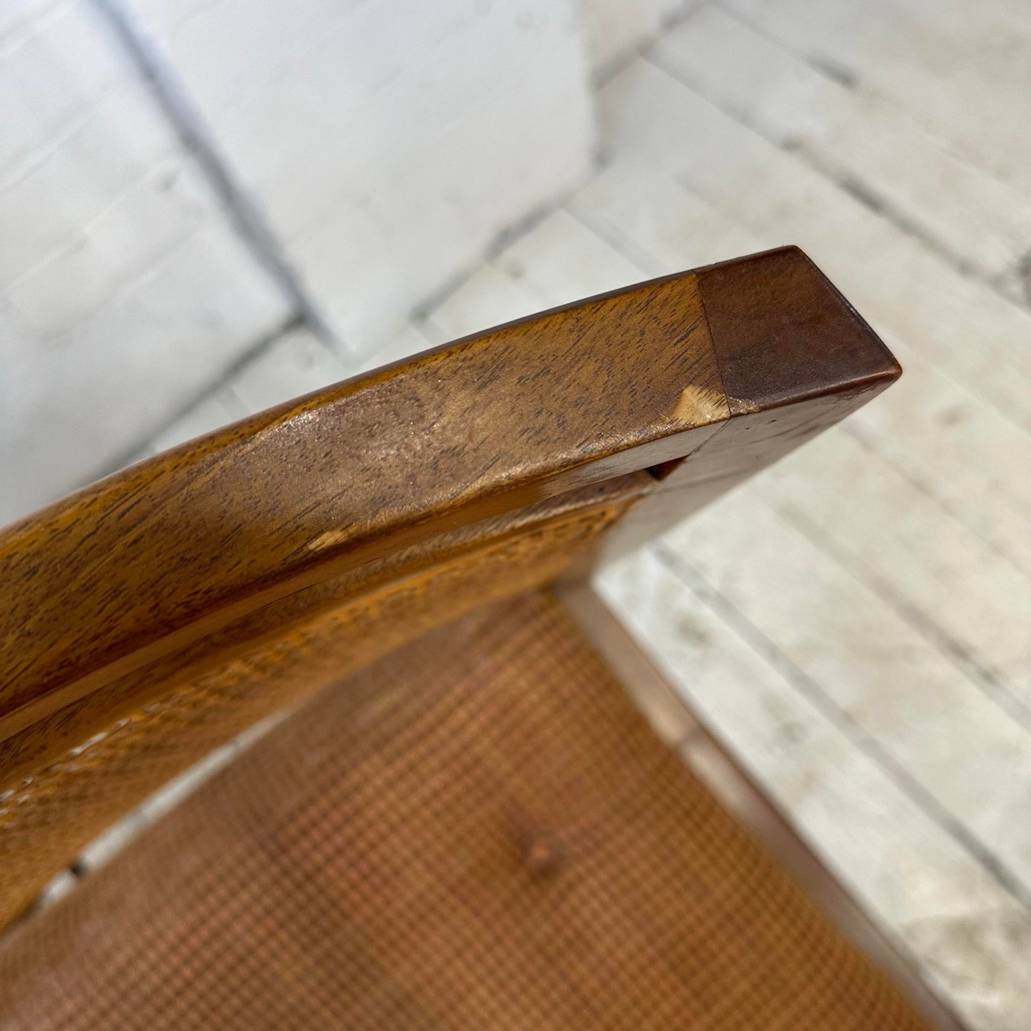 Set of 6 Cane Backed Dining Chairs 2 Arms 4 Side