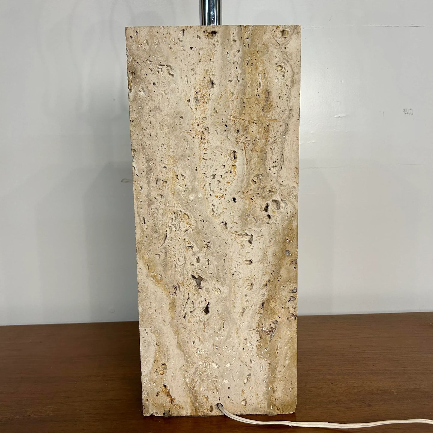 Robsjohn Gibbings Style Travertine Marble Table Lamp