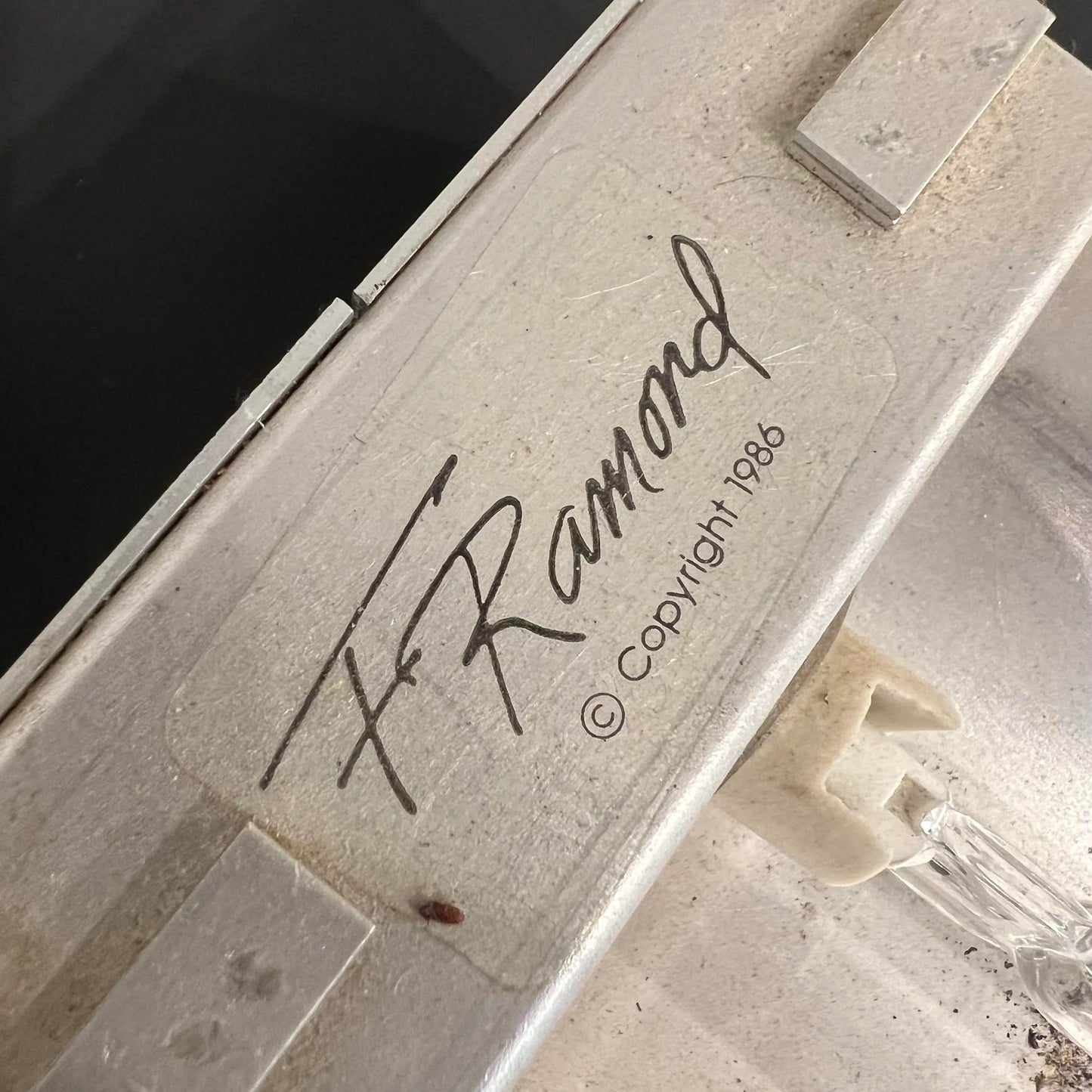 1986 Fredrick Raymond Lucite and Black Floor Lamp