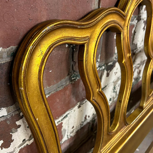 Pair of French Provincial Gold Twin Size Headboards Hollywood Regency